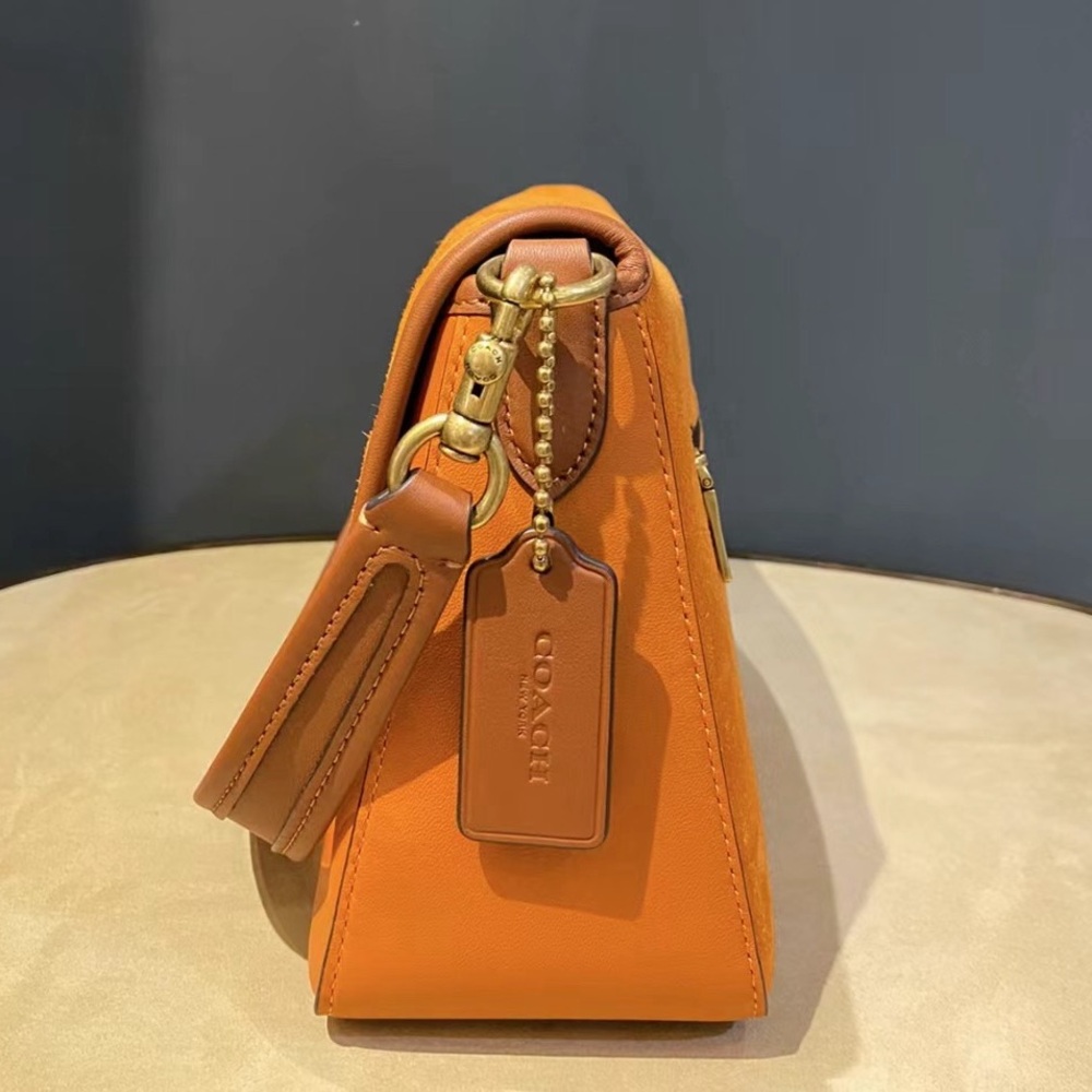 NWT Coach C5262 Smooth Leather and Suede Soft Tabby Shoulder Bag 2 Straps-Canyon - Picture 11 of 15